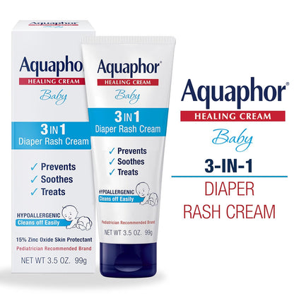 Crema para sarpullido del pañal del bebé Aquaphor de 3.6 oz (paqete de 3)