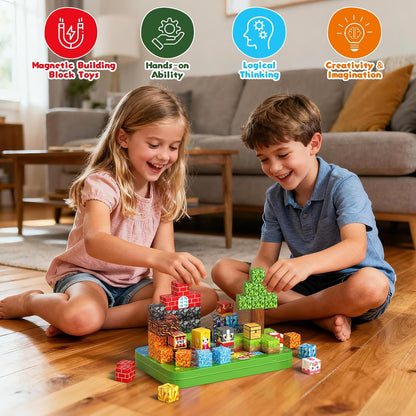 Axirata Juego de 60 minibloques magnéticos de viaje para niños, min...