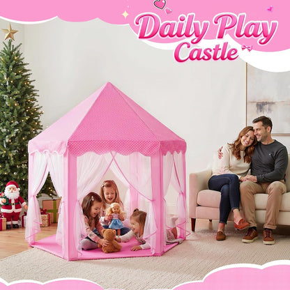 wilwolfer Tienda de campaña tipo castillo de princesa para niñas, t...