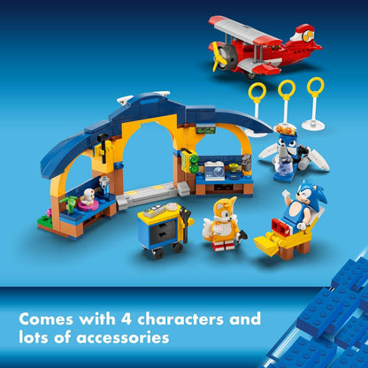 LEGO Sonic The Hedgehog Tails' Workshop and Tornado Plane 76991 - Juego de juguetes de construcción, juguete de avión con 4 figuras de Sonic y accesorios para juegos de rol creativos, regalo para