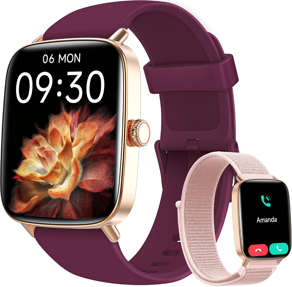 Reloj inteligente para mujeres y hombres, 1.85 pulgadas HD AMOLED F...
