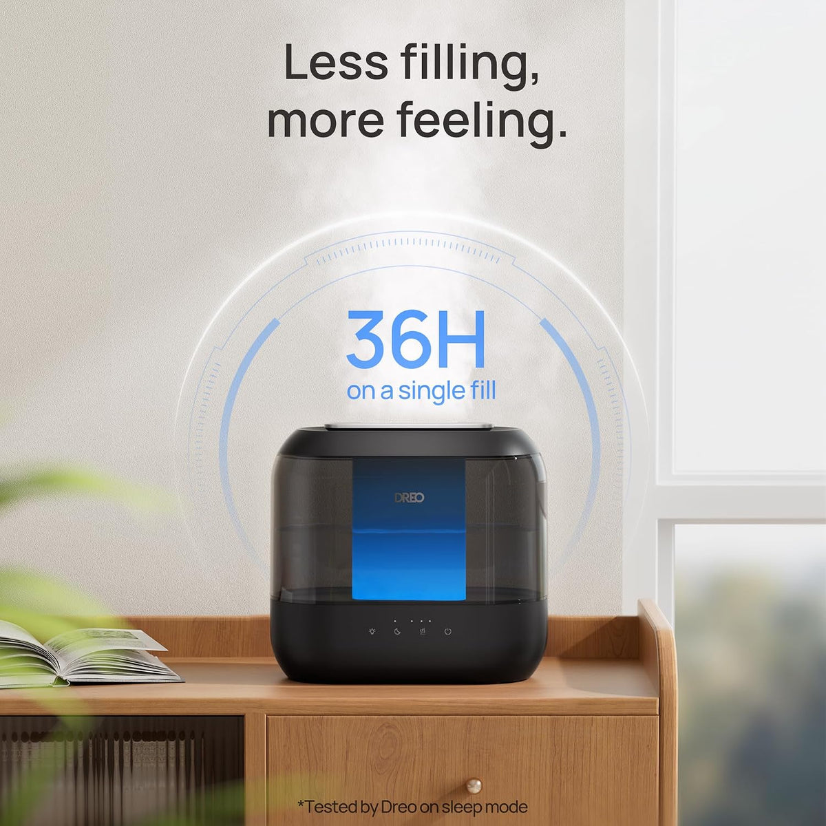 Dreo Humidificadores para dormitorio, llenado superior de 4L para h...