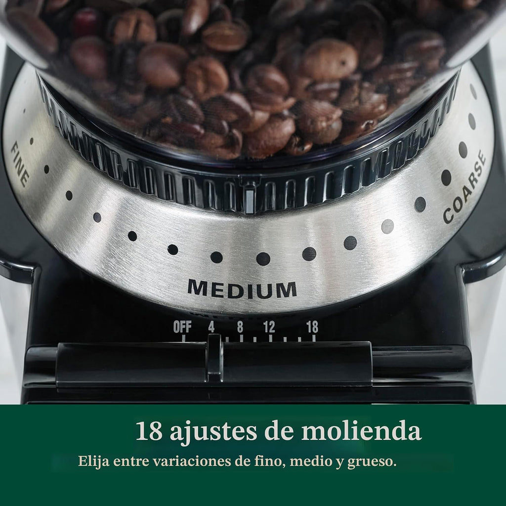 Cuisinart - Molinillo eléctrico de café con rebabas, 18 ajustes, 4-...