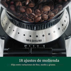 Cuisinart - Molinillo eléctrico de café con rebabas, 18 ajustes, 4-...