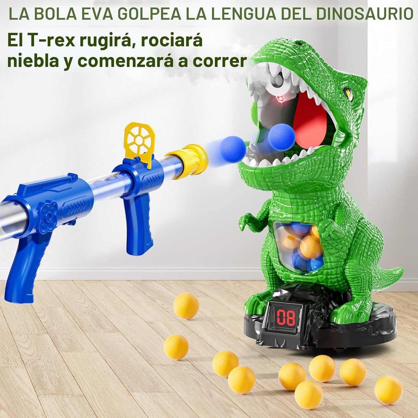 NIPLOOOW Juguetes de disparo de dinosaurios para niños de 3 a 5 año...