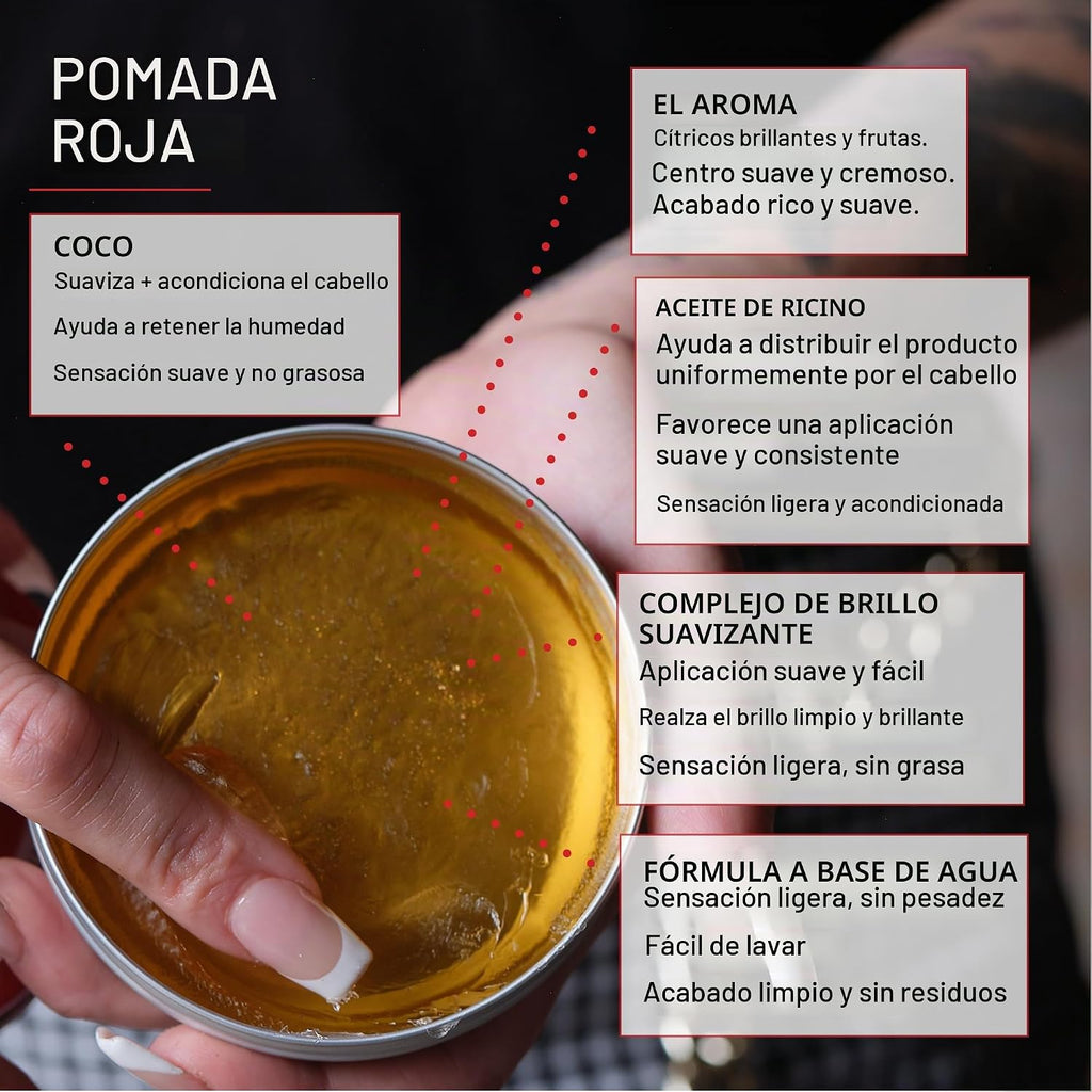 REUZEL Pomada Roja Media Hold Alto Brillo 0.21 lb | Pomada soluble...
