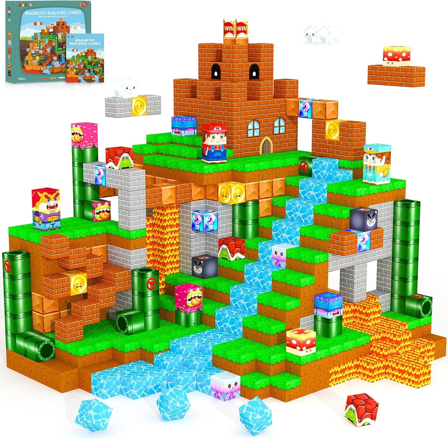 ORZbb Bloques magnéticos, juegos de construcción para niños de 3, 4...