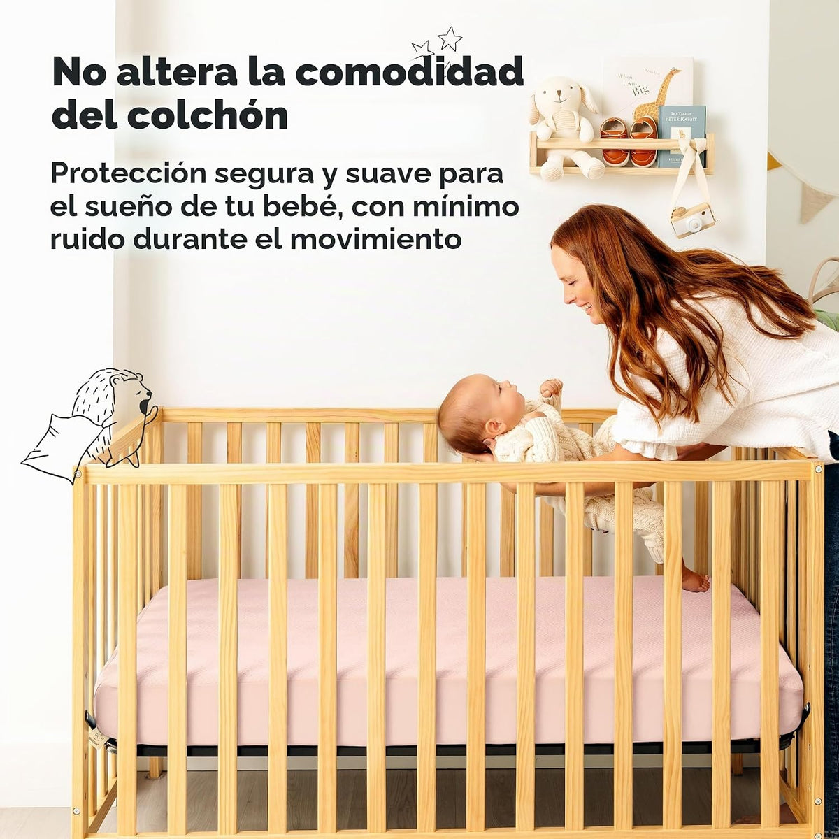 2 paquetes de protector de colchón ajustado impermeable para cuna -...