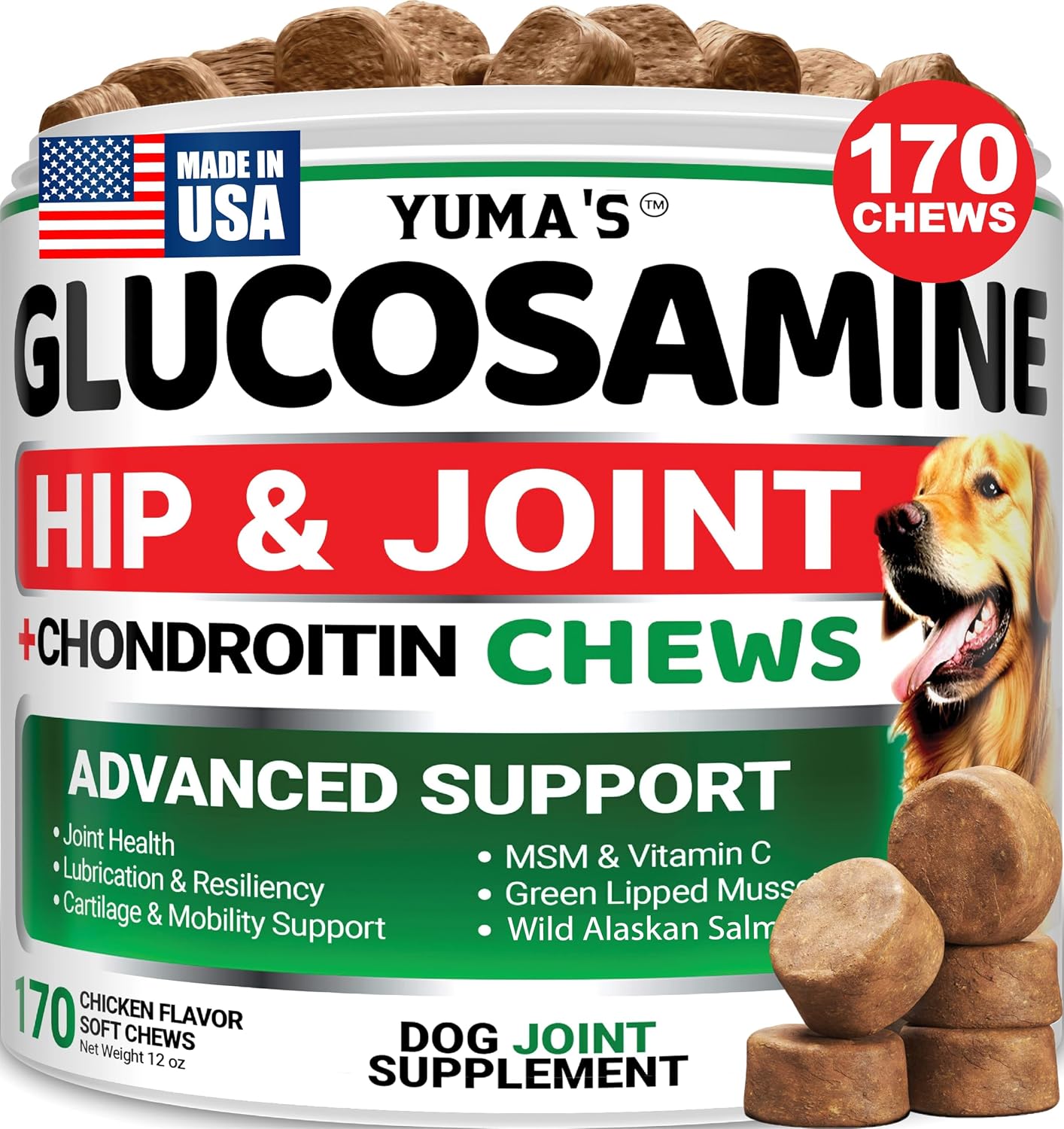 Glucosamina para perros - Suplemento para cadera y articulaciones p...
