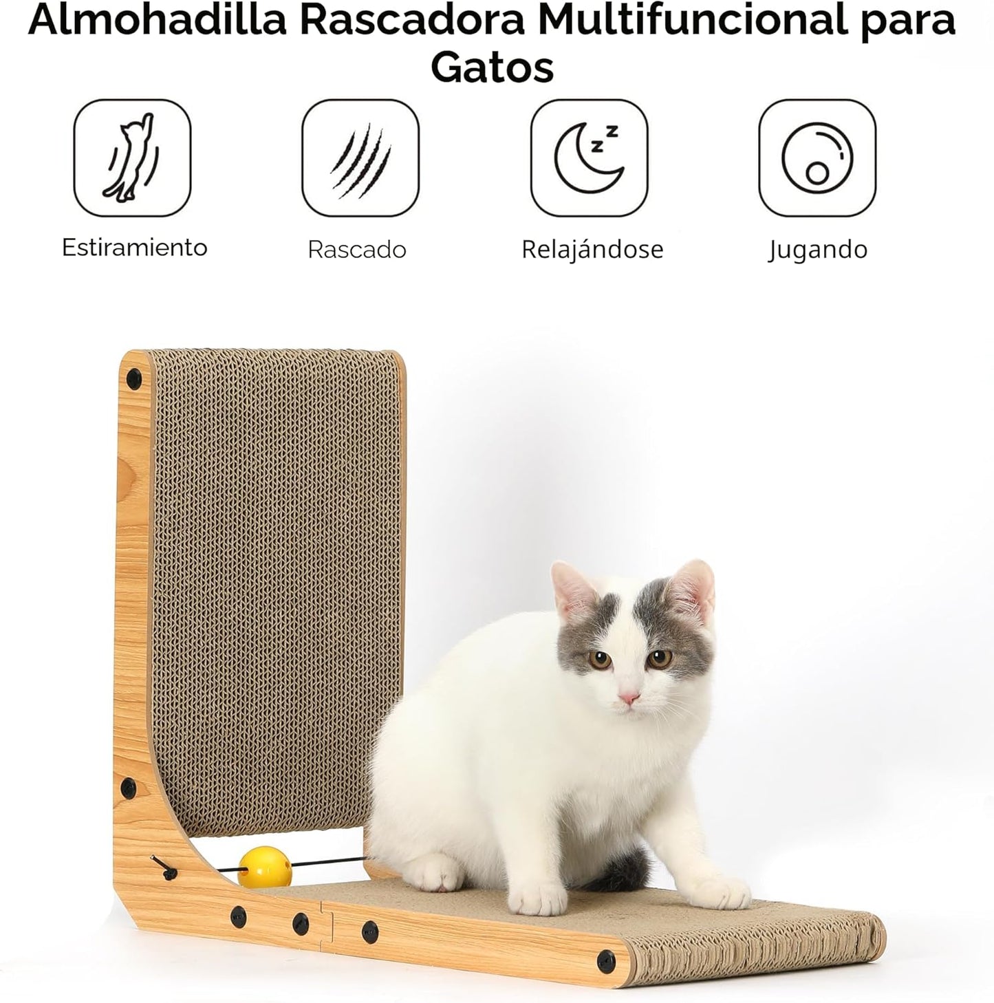 FUKUMARU Rascador para Gatos, Almohadilla de Rascar para Gatos en F...