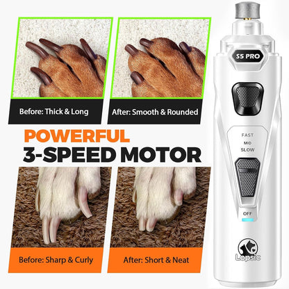 Molinillo de uñas para perros con 2 luces LED, potente, 2 velocidad...