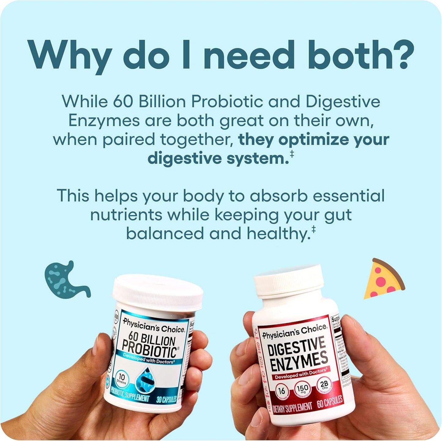 Physician's CHOICE Paquete avanzado de salud intestinal: 60 mil...