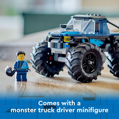 LEGO City Camión Monstruo Azul Fuera de Carretera Juego de Construcción con Minifigura de Conductor, Juguetes Imaginativos para Niños, Regalo Divertido para Niños y Niñas de 5 Años en Adelante, Mini