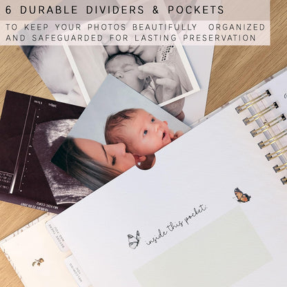 Libro de recuerdos para bebés para niño o niña, primer álbum de recuerdos de 5 años, desde el embarazo hasta los cinco años, libro para registrar los hitos y fotos del bebé, libros de fotos neutrales