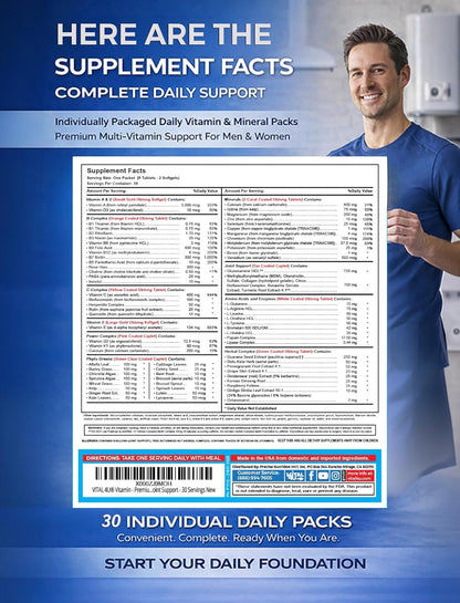 VITAL 4U® Vitamina - Multivitamínico prémium para hombres y mujeres...