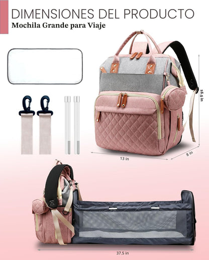 Lamroro Bolsa de pañales con cambiador, mochila impermeable 3 en 1...