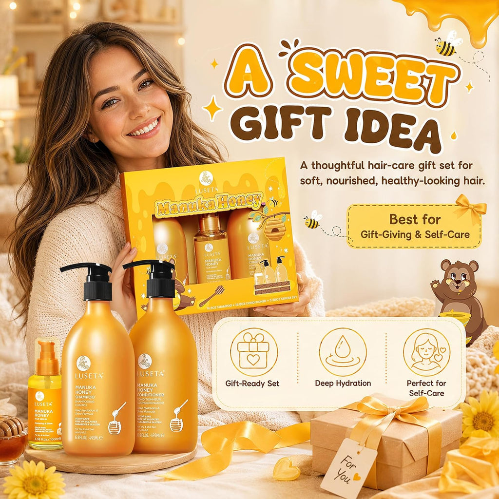 Luseta Manuka Honey - Set de regalo para el cuidado del cabello par...