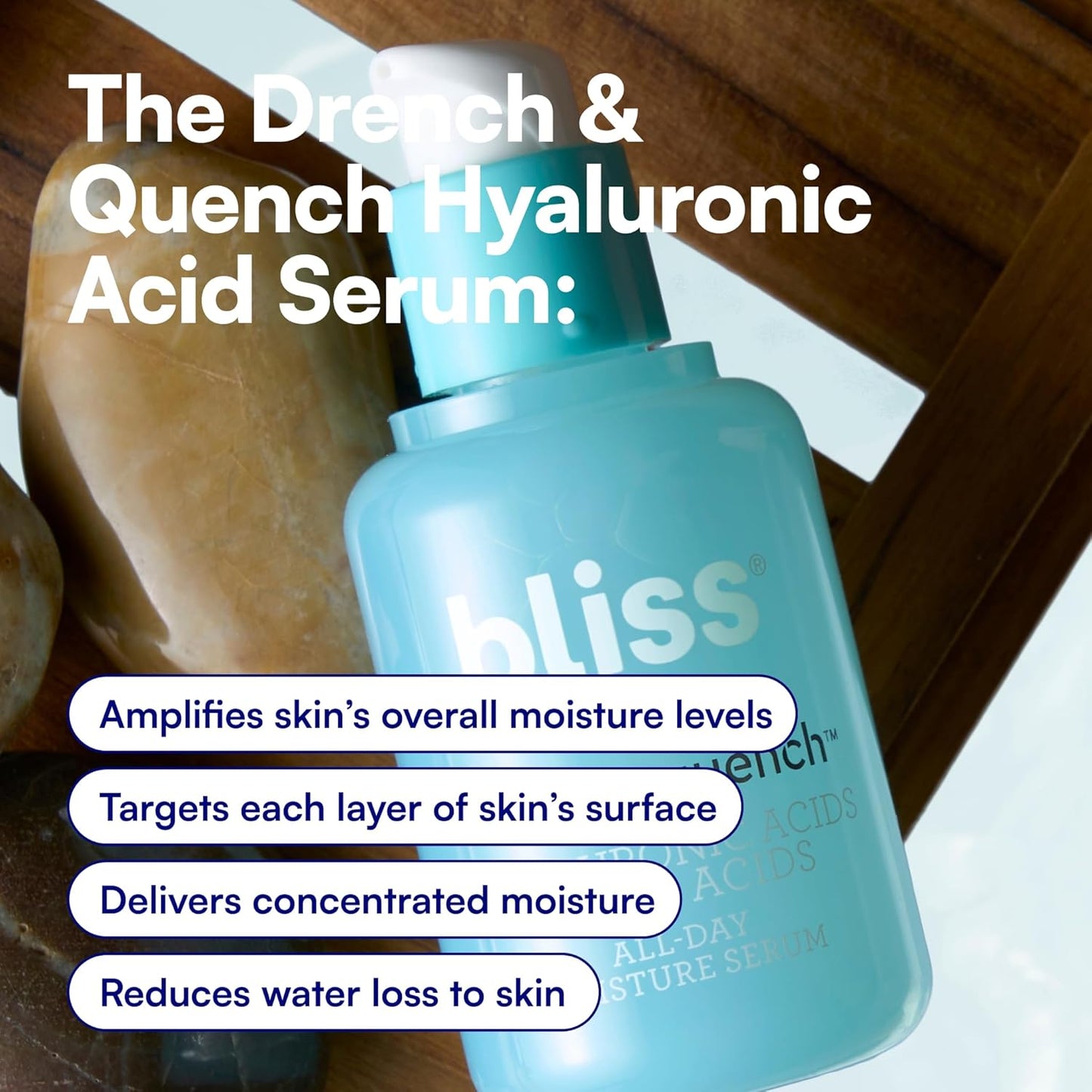 Bliss Suero facial Drench &amp; Quench con ácido hialurónico \u2013...
