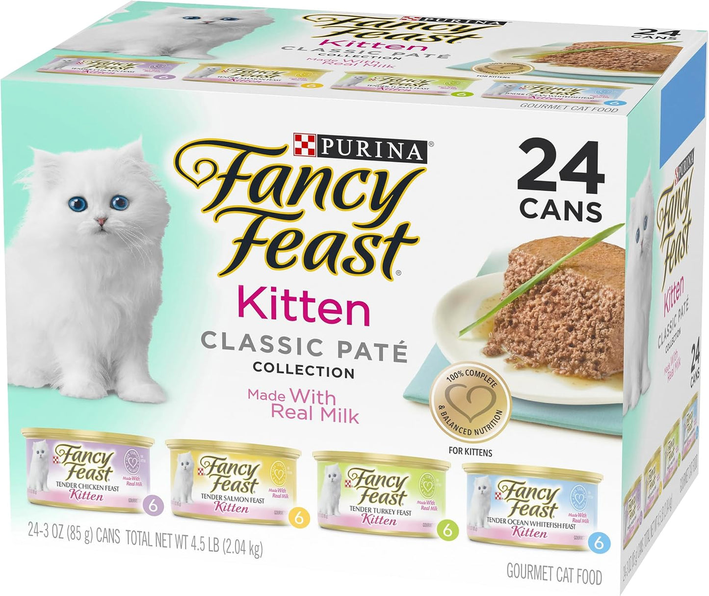 Fancy Feast Purina Festín tierno de pescado blanco del océano, pavo...