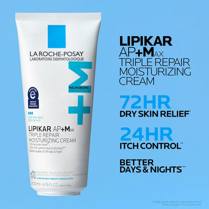 La Roche-Posay Lipikar AP+ - Crema hidratante triple reparadora, lo...