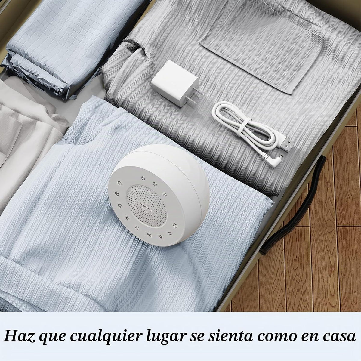 HOUSBAY Máquina de sonido brilla con ruido blanco para dormir, luz...