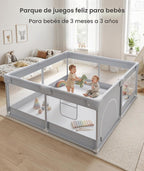 Fodoss Corralito para bebés, 47 × 47 pulgadas para bebés y niños pe...