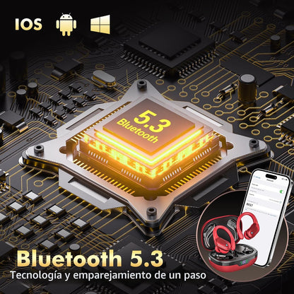 HAOYUYAN Auriculares inalámbricos, auriculares Bluetooth deportivos...