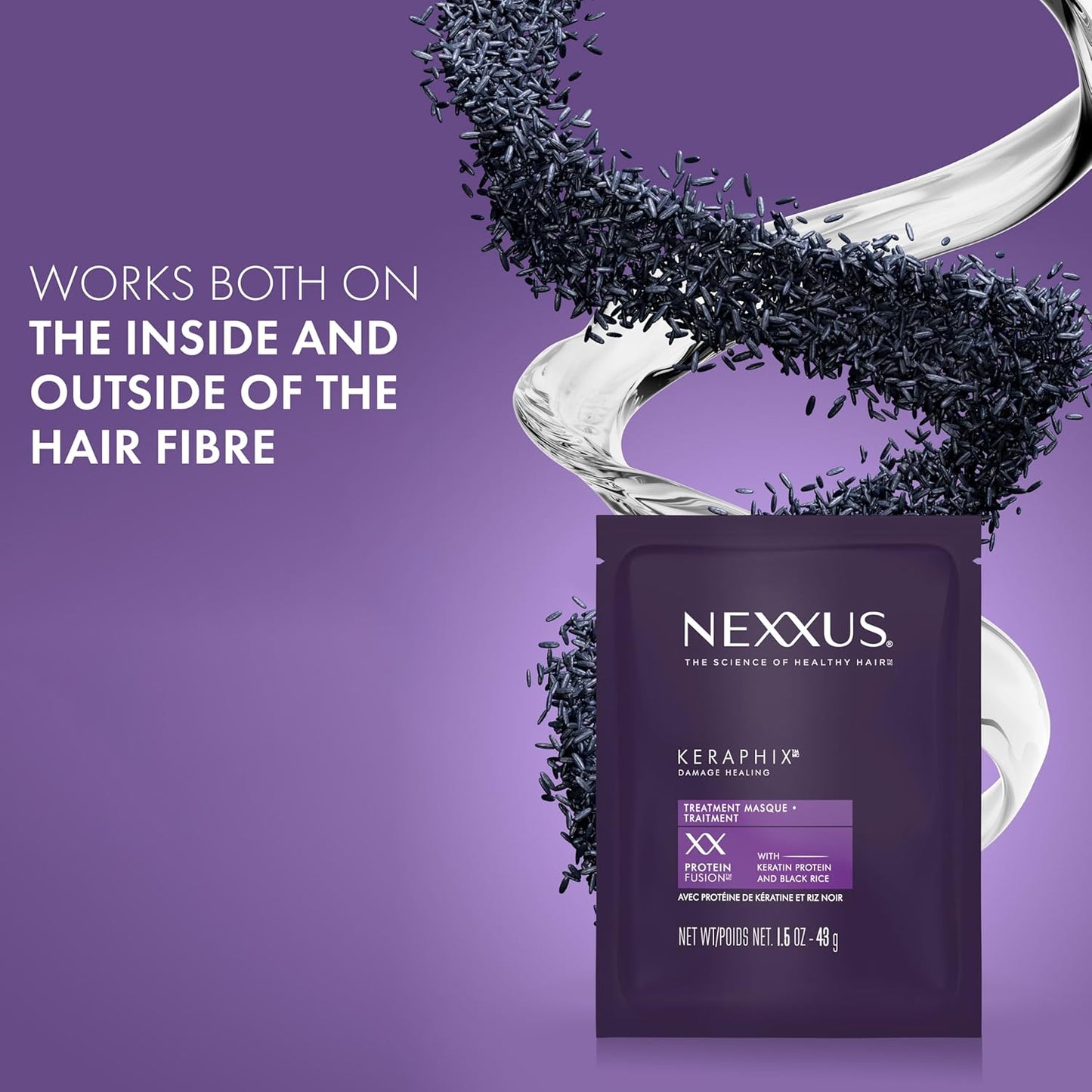 Nexxus Keraphix Máscara para cabello dañado, 20 unidades, 1.5 onzas