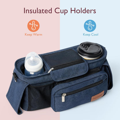 Momcozy: Organizador universal para cochecito con soporte para taza...