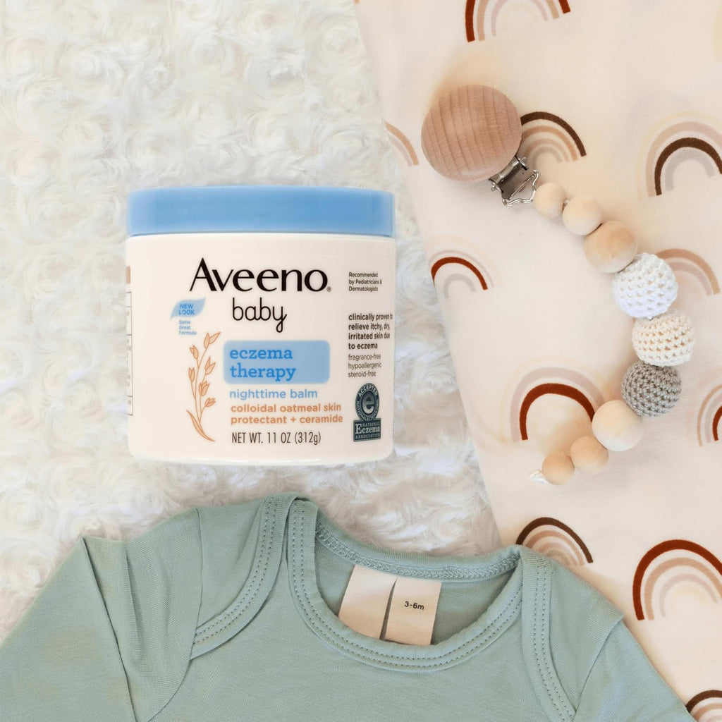 Bálsamo de eczema para bebé Aveeno, terapia nocturna, 1 Ounce, 1, 1