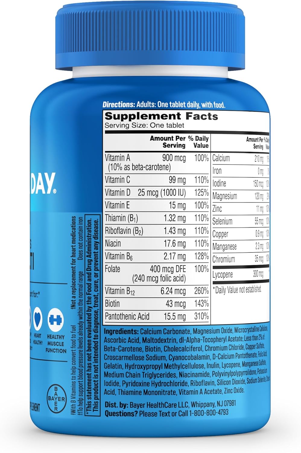 One A Day Suplemento multivitamínico para hombre con vitamina A, vi...