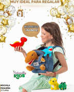 Naturally KIDS Mochila de dinosaurio para niños pequeños con juguet...