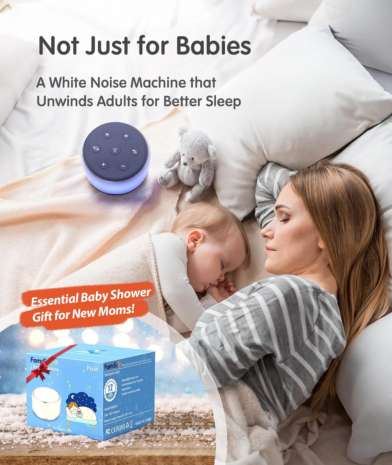 FamiSym Máquina de Sonido para Dormir para Bebés, Niños y Adultos -...