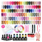 VANREESA Juego de 60 esmaltes de uñas de gel, 55 colores con capa b...