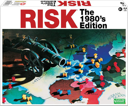 Risk Edición de los 1980 con arte y componentes originales de 1980 de Winning Moves Games USA, juego de mesa de estrategia de dominación mundial para 2 a 6 jugadores, a partir de 8 años