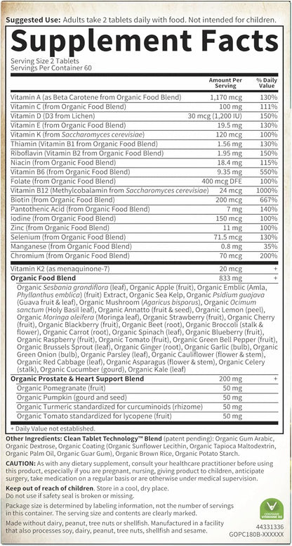 Garden of Life Organics - Multivitamínico de alimentos integrales p...