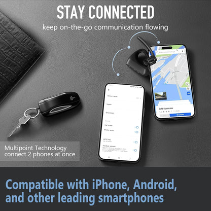 Conambo Auriculares Bluetooth 5.2 con CVC8.0 Dual Mic Cancelación de Ruido Auricular Bluetooth 16Hrs Talktime Auriculares Inalámbricos para Camión Conductor iPhone Android Teléfonos Celulares