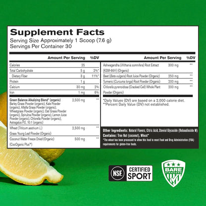 BARE PERFORMANCE NUTRITION, BPN Strong Greens Superalimento en Polv...