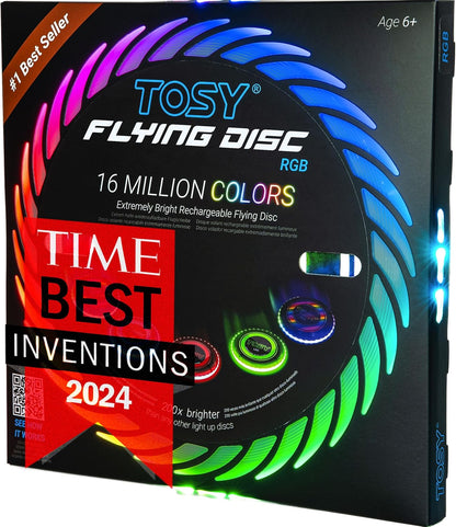 TOSY Flying Disc - 108 RGB Multicolor or 36 Monocolor LEDs, Super B...