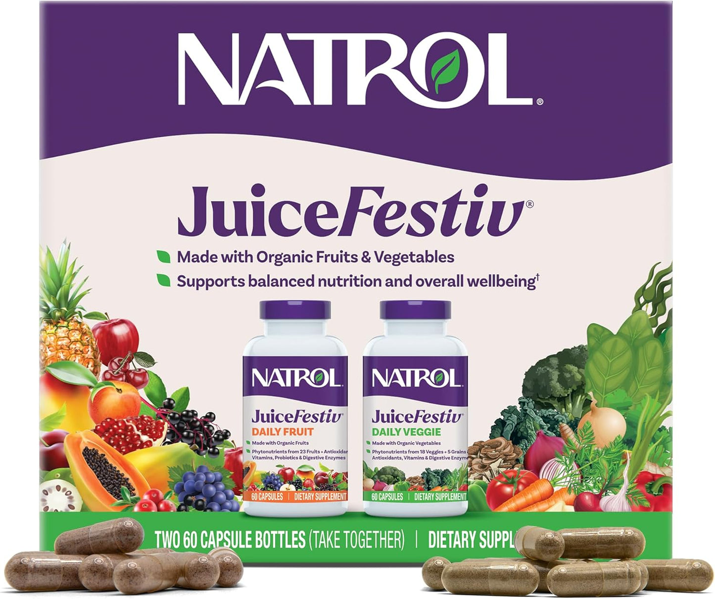 Suplemento nutricional en cápsulas Natrol JuiceFestiv (60 cápsulas...
