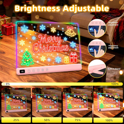 Lumiboard Tablero de dibujo LED con 13 efectos de luz, 16 pulgadas,...