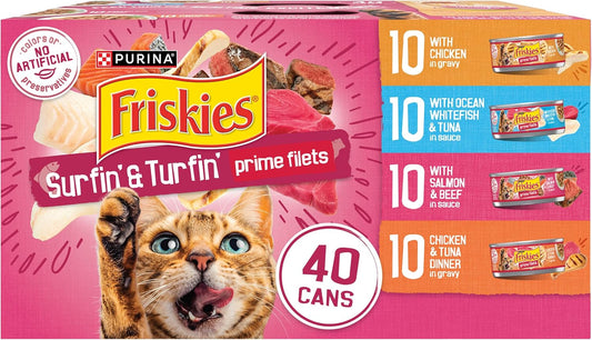 Purina Friskies - Paquete variado de alimentos húmedos para gatos e...