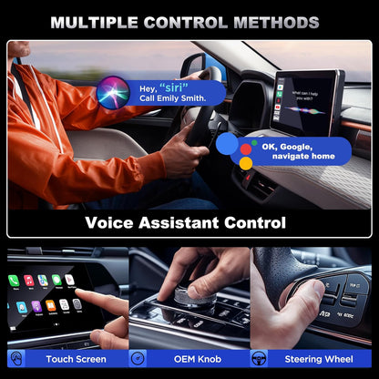 Adaptador Inalámbrico CarPlay y Android Auto 3 en 1, Plug & Play, Configuración Fácil, Compatible con Netflix, YouTube, Tarjeta TF y Más para Automóviles con CarPlay/Android Auto Cableado