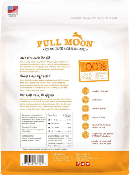 Golosinas de cecina de pollo Full Moon para perros | Grado apto par...