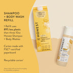 The Honest Company - Rellén de champú y gel de baño 2 en 1, suave p...