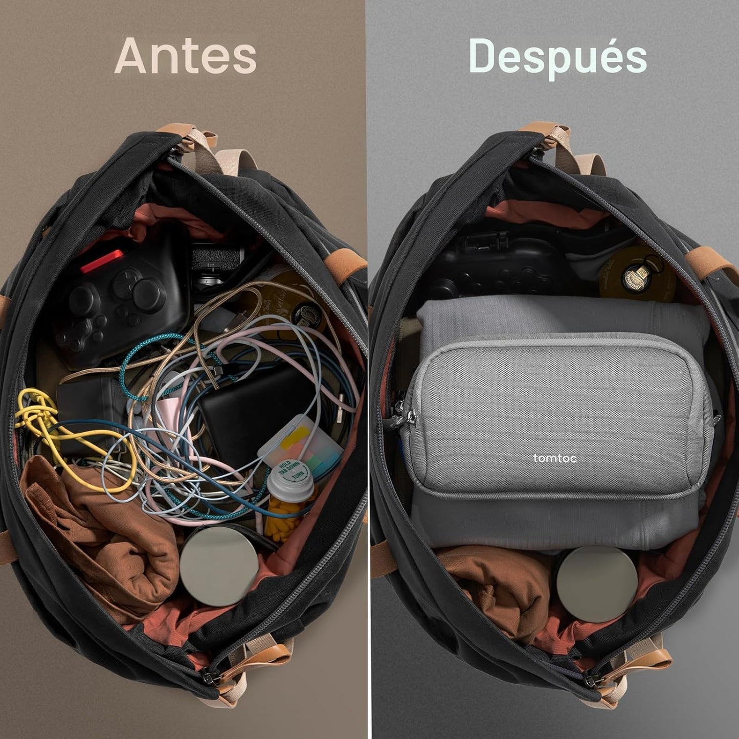 tomtoc Estuche Organizador Electrónico de Viaje, Bolsa Táctica Resi...