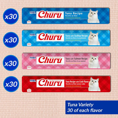 INABA Churu Golosinas para Gatos, para lamer y exprimible, puré cre...