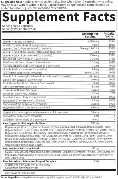 Jardín de vida Vegetariana Suplemento Multivitamínico para Mujeres,...
