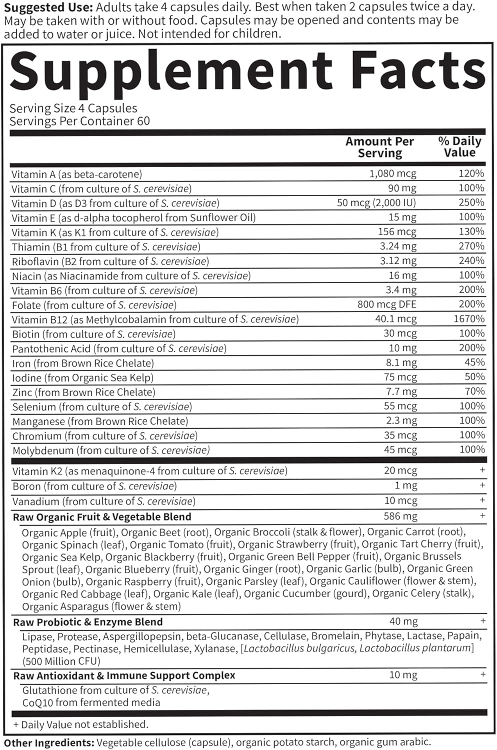 Garden of Life Multivitamínico para mujeres, Vitamin Code - Aliment...