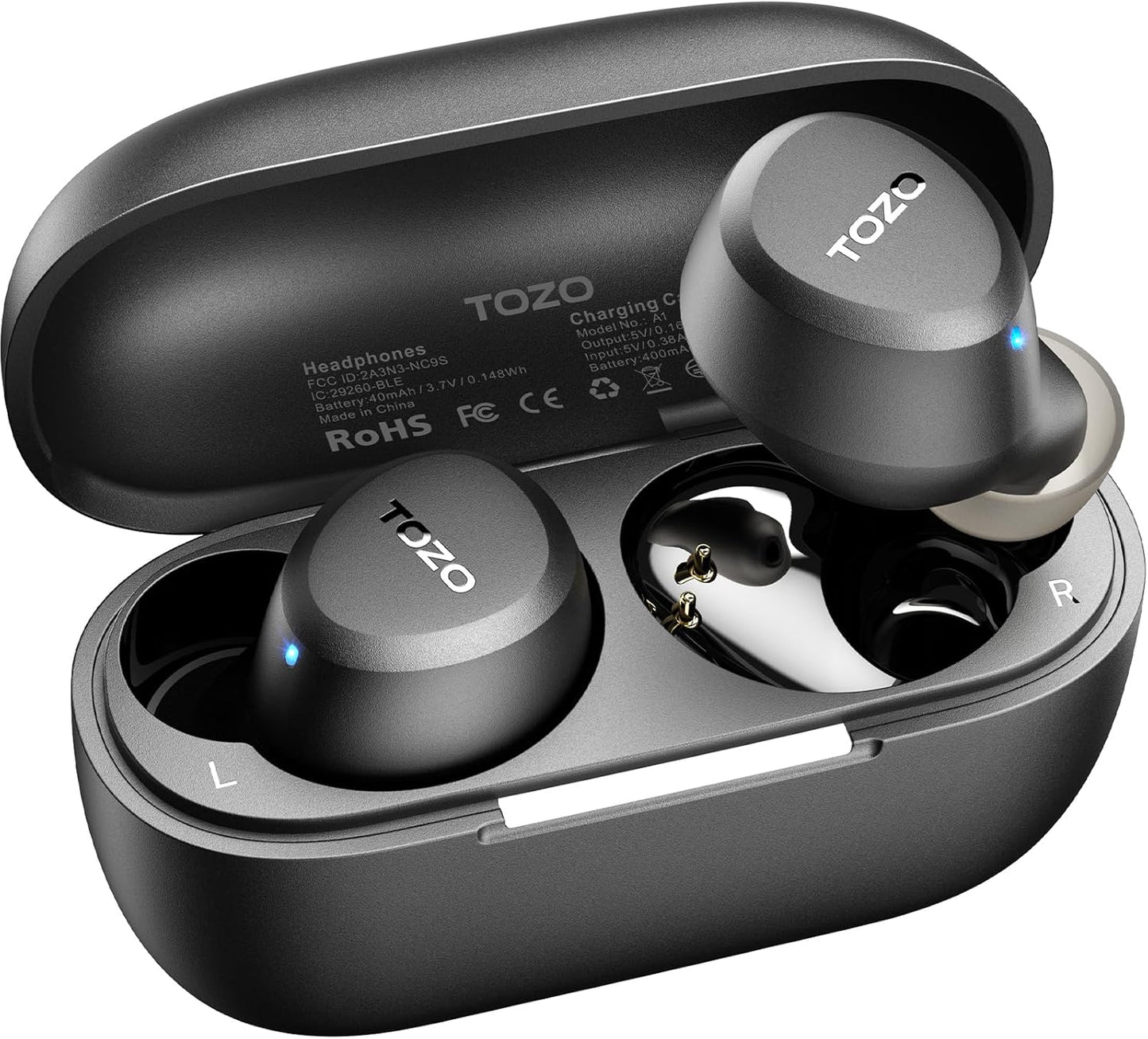 TOZO Auriculares inalámbricos A1 Bluetooth 5.3 de peso ligero en el...